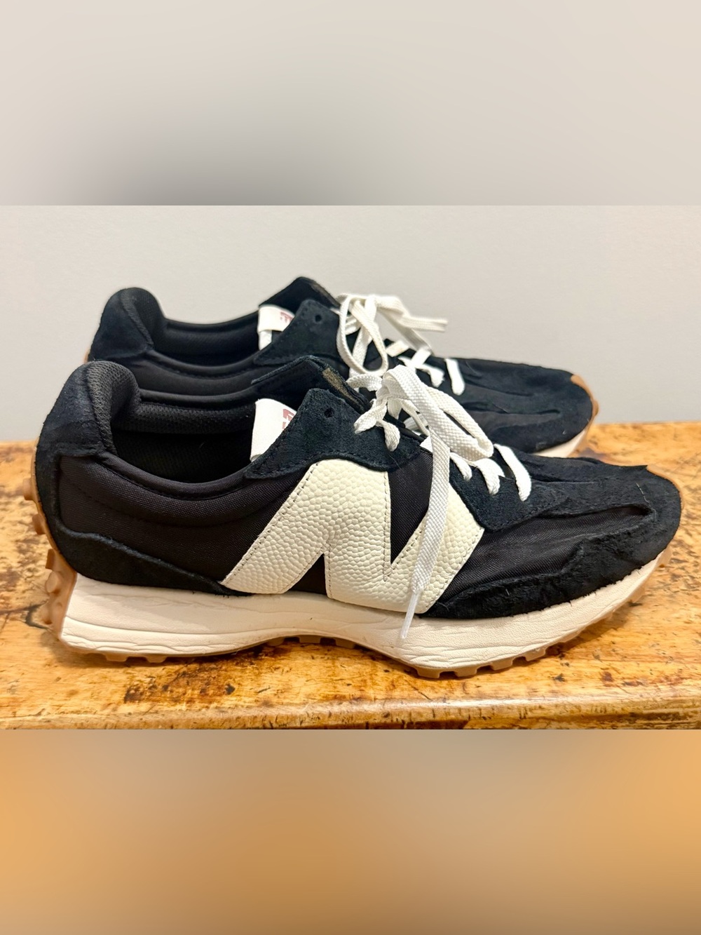 New Balance Women’s Black & White 327-Style Running Sneakers